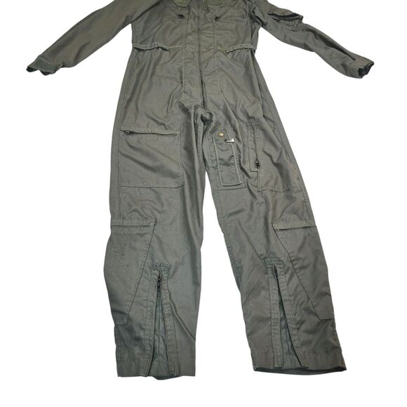 90's MILITARY FLYER'S SUMMER COVERALLS FLIGHT SUIT SIZE 44L Fire Resistant - Picture 4 of 16